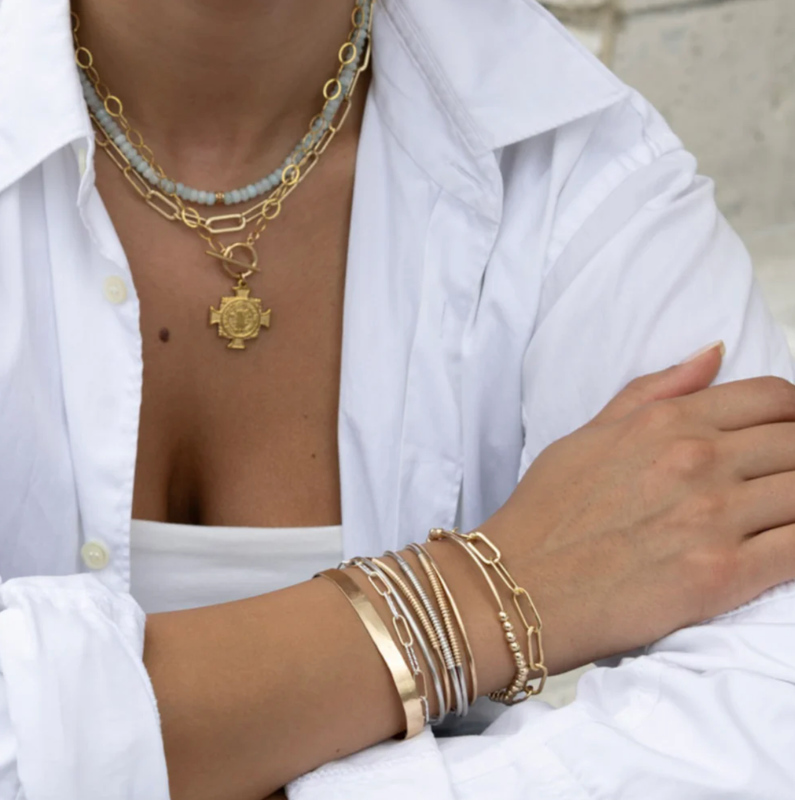 Collins 14kt Gold Hand Hammered Cuff