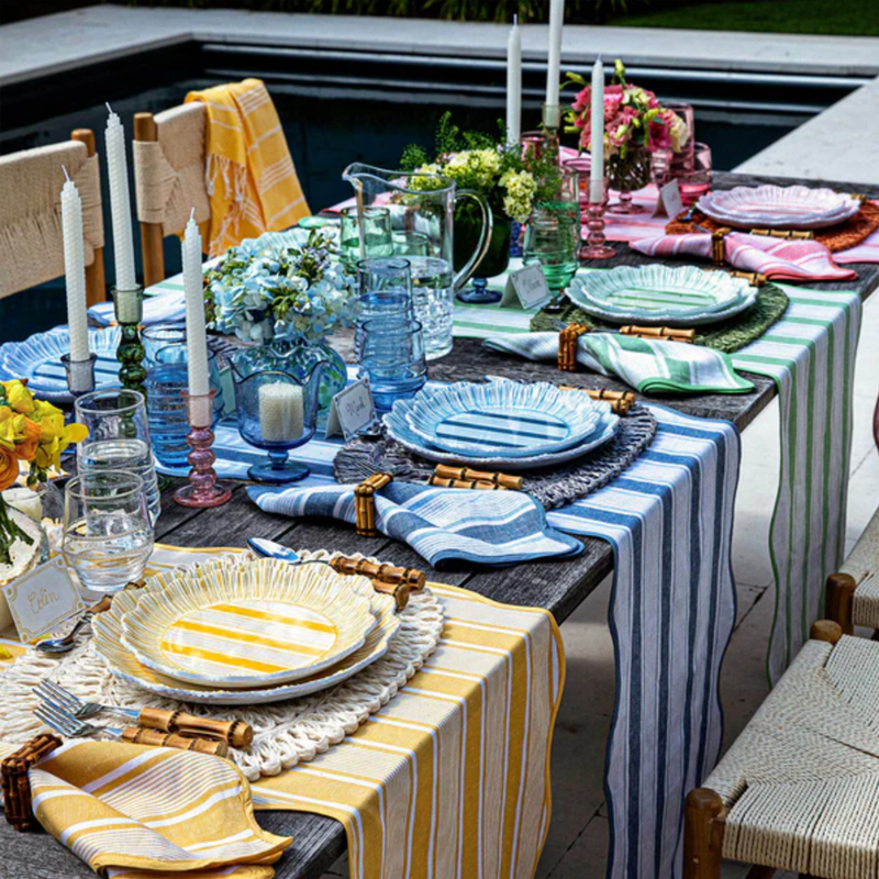 Cabana Stripe Melamine Dessert/Salad Plate Set/4 Multi