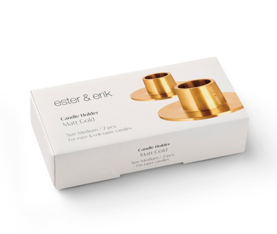 Candle Holders Medium | Gold Matt | Set of 2