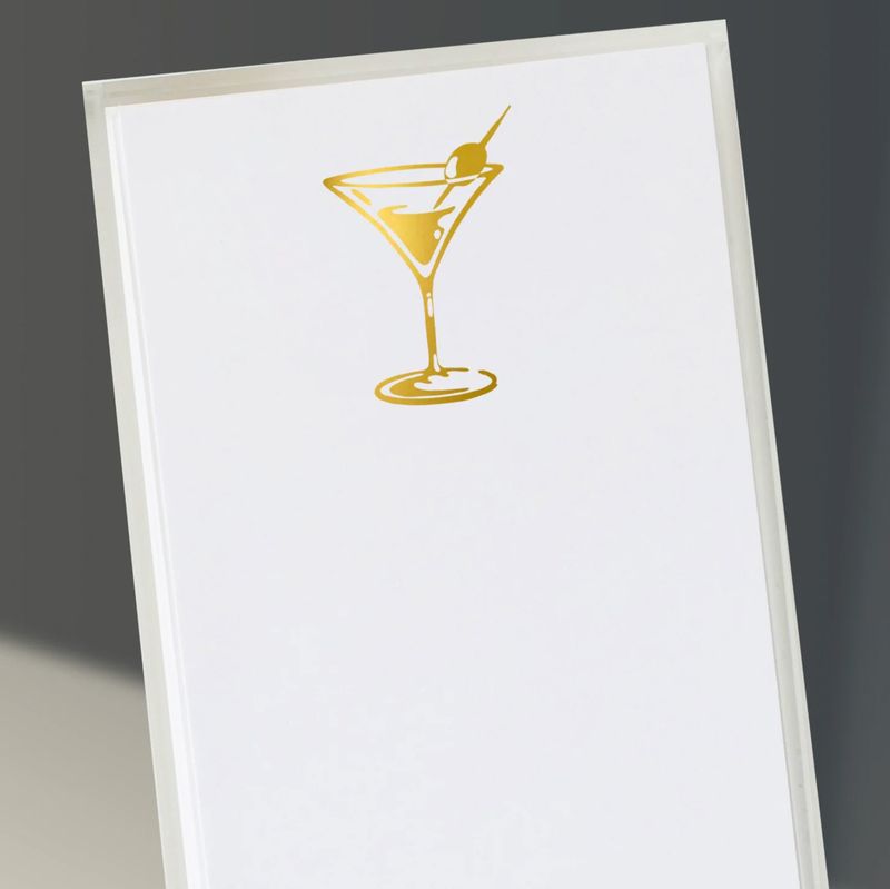 Gold Foil Buck Notepad | Martini