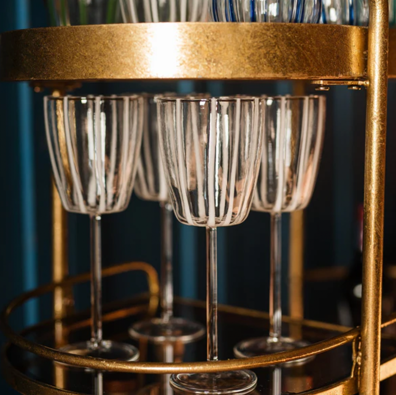 Nuovo Stripe White Wine Glass