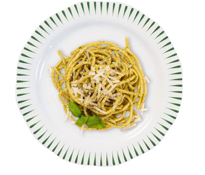 Sitio Stripe Dinner Plate - Basil