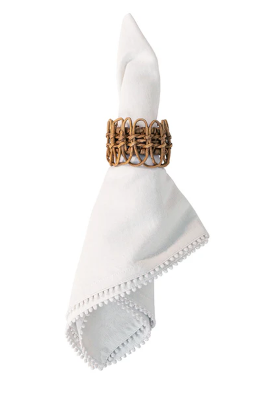 Berry Trim Napkin | White