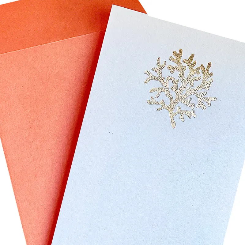 Gold Foil Buck Notepad | Coral