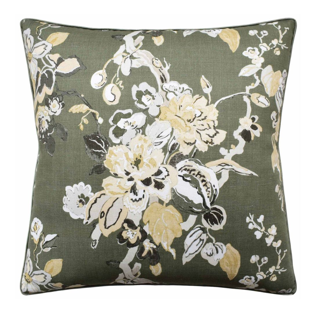 Dorvel Bouquet Tarragon Pillow | 22x22