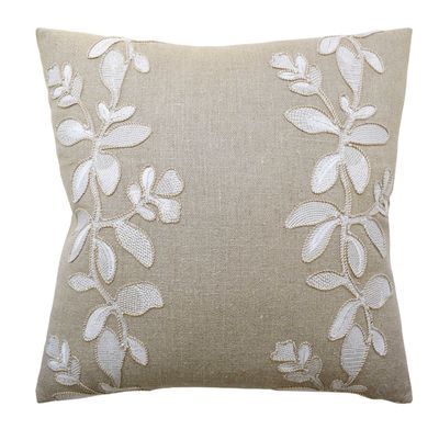 Ginger Flower Linen Pillow | 22x22