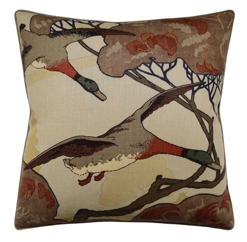 Flying Duck&#39;s Stone/Brown Pillow | 22x22