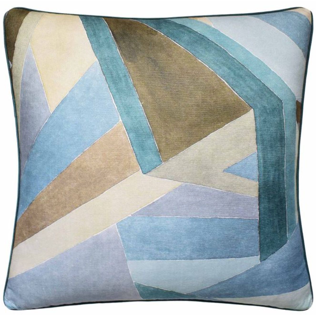 Roulade Print Aqua/Dune Pillow | 22x22