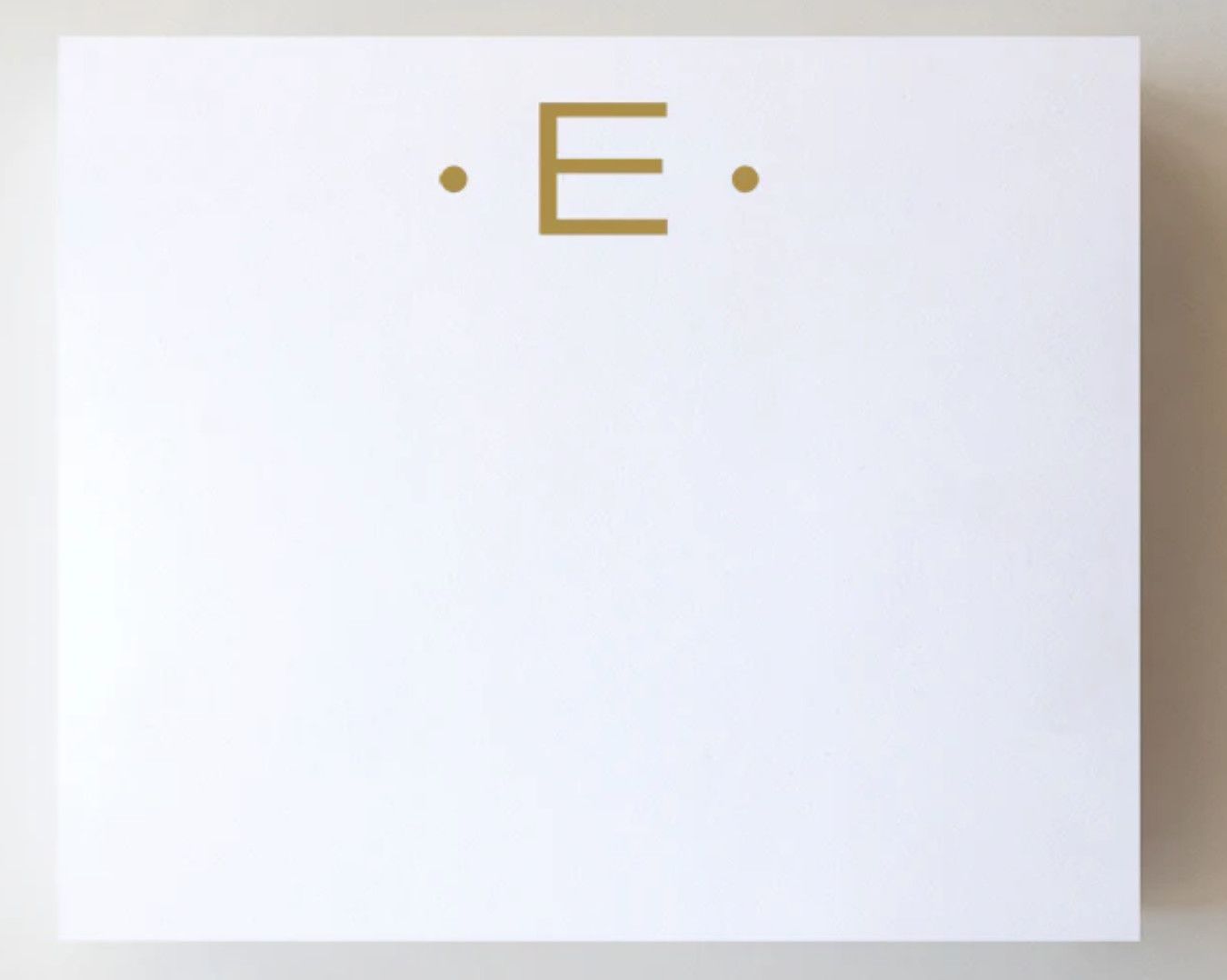 Gold Foil Large Initial Notepad | E