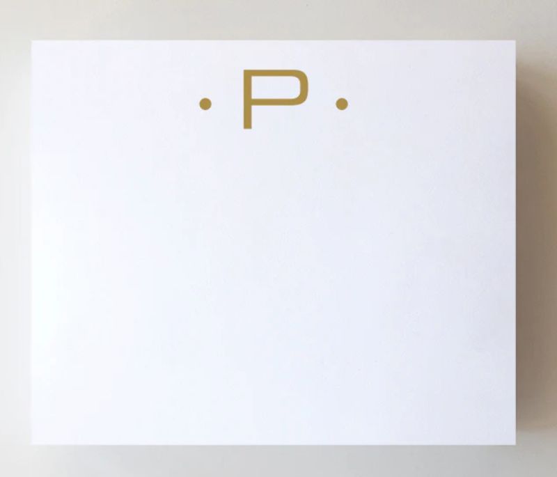 Gold Foil Large Initial Notepad |  P