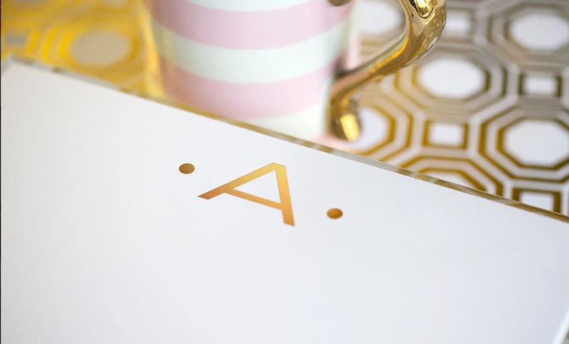 Gold Foil Large Initial Notepad | A