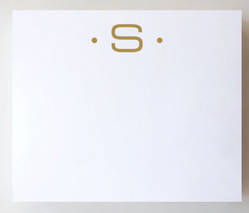 Gold Foil Large Initial Notepad | S