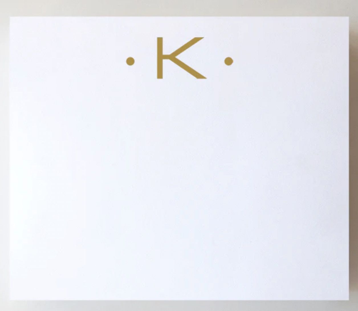 Gold Foil Large Initial Notepad | K