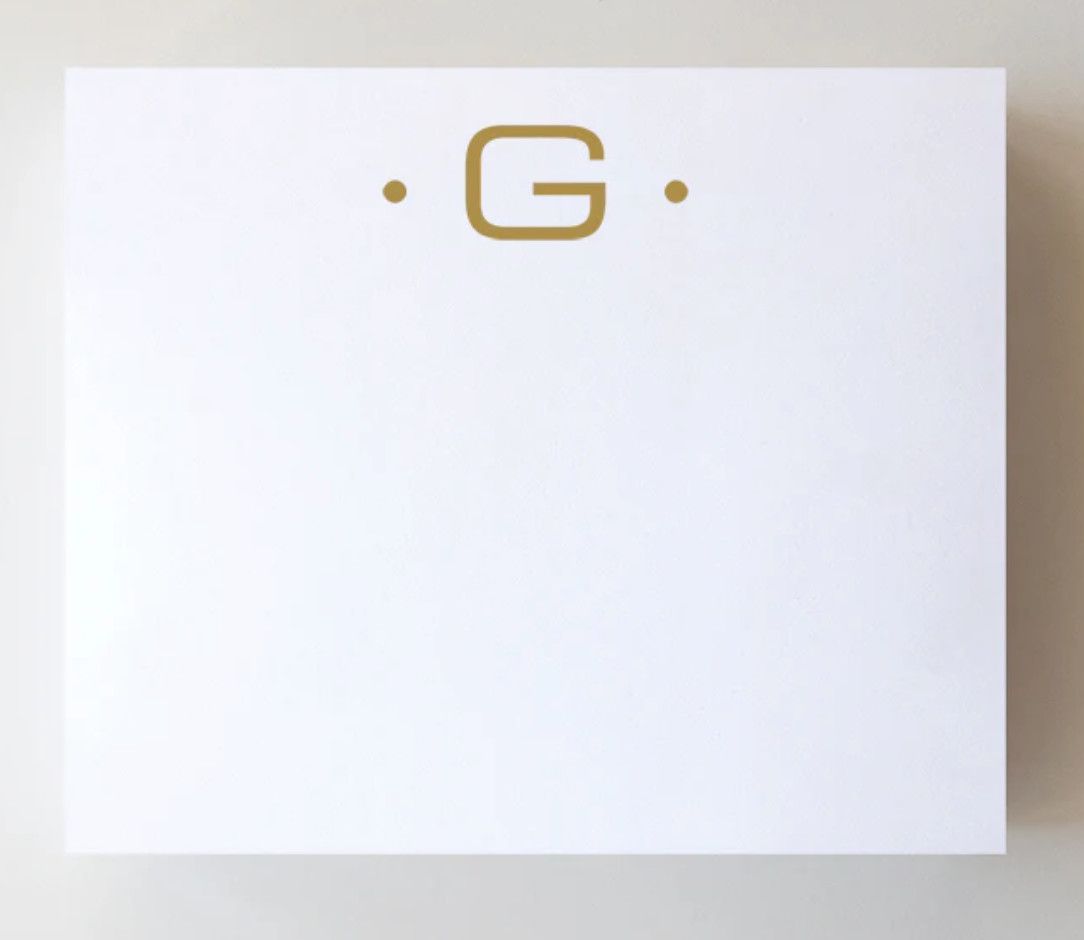 Gold Foil Large Initial Notepad | G