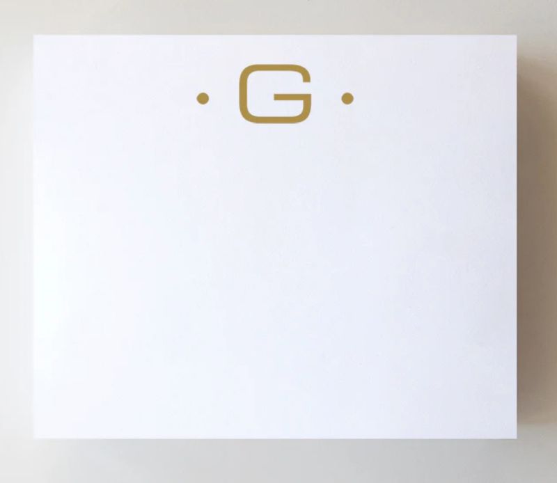 Gold Foil Large Initial Notepad | G