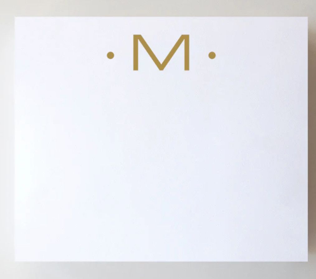 Gold Foil Large Initial Notepad | M
