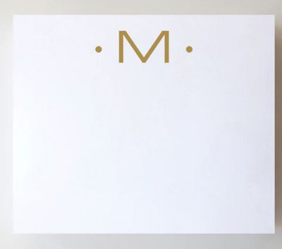 Gold Foil Large Initial Notepad | M