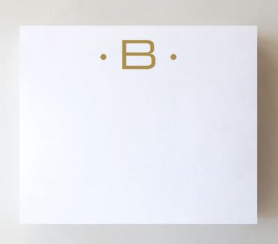 Gold Foil Large Initial Notepad | B