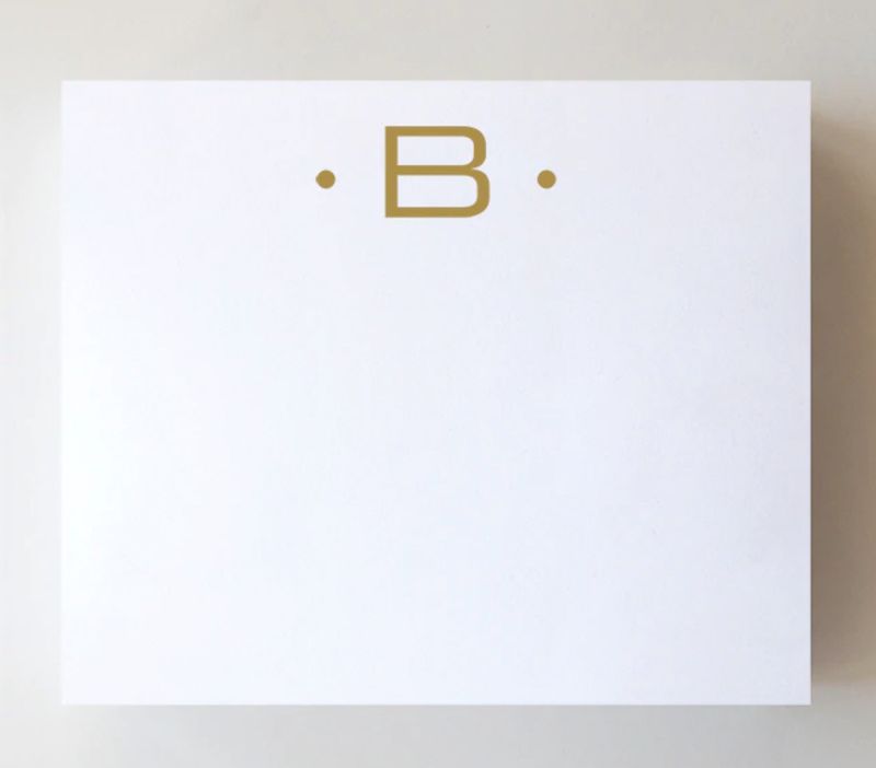 Gold Foil Large Initial Notepad | B