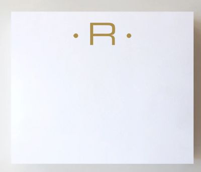 Gold Foil Large Initial Notepad | R
