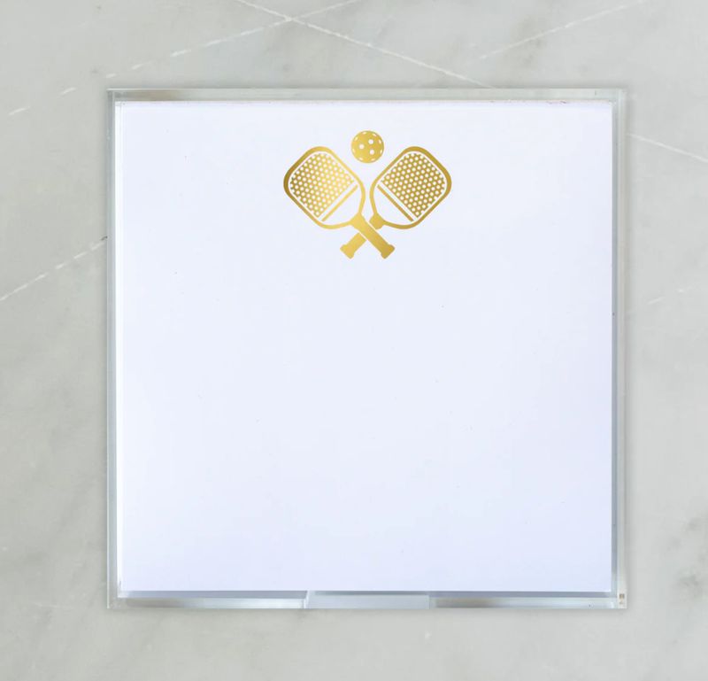 Gold Foil Paddie Notepad | Pickleball
