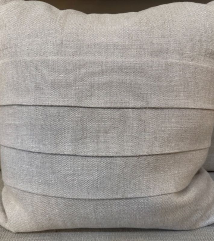 Slubby Linen Banded Flax Pillow | 22x22