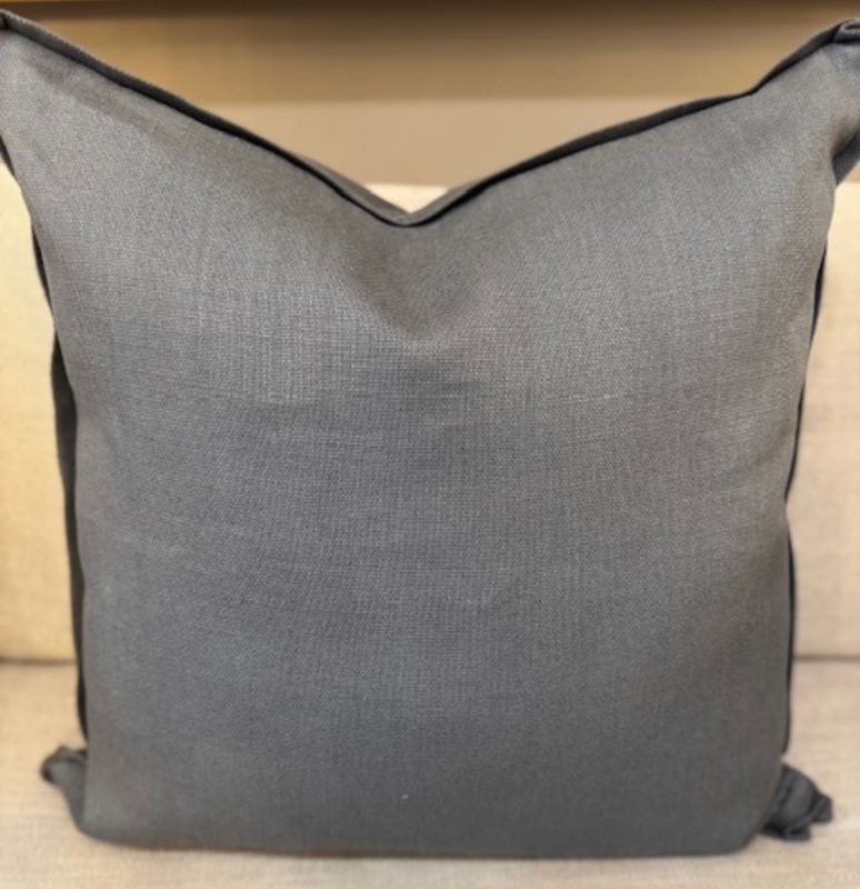 Slubby Linen Slate Pillow | 22x22