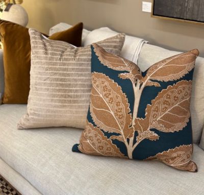 Lacinato Ochre/Mineral Pillow | 22x22