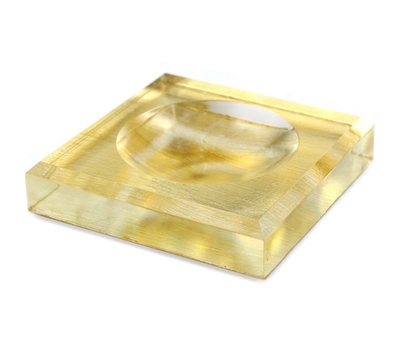 Acrylic Block Gold Leaf Small Soap Dish