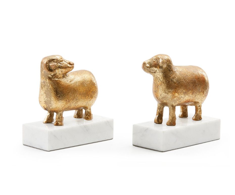 Sheep Bookends | Pair | Gold Leaf