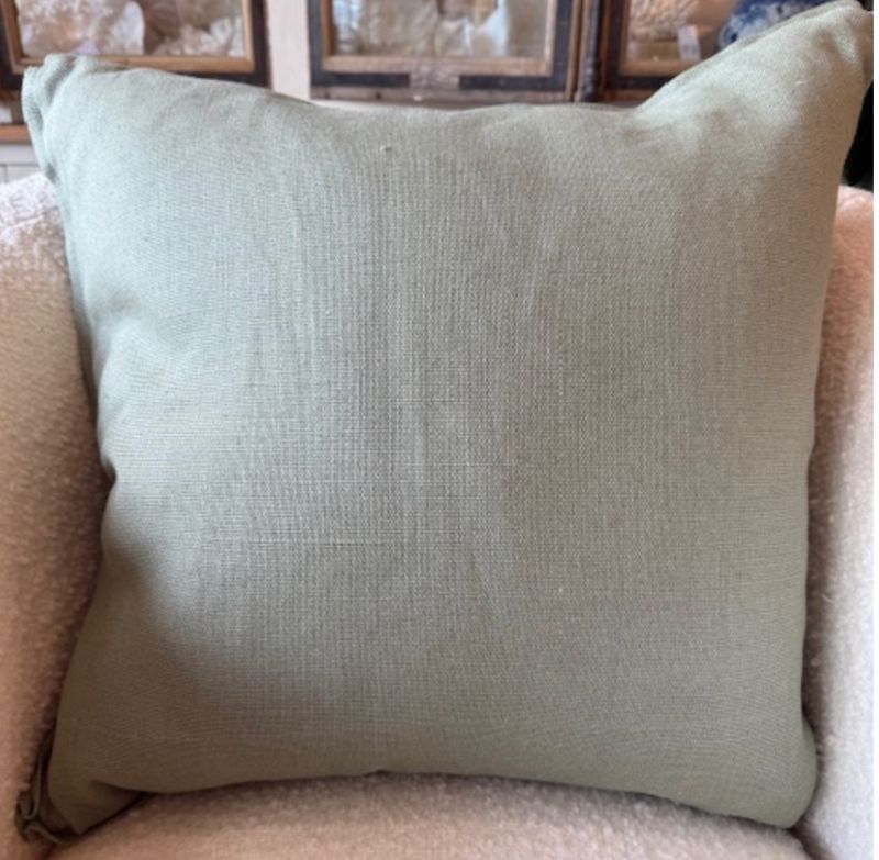 Slubby Linen Celadon Pillow | 22x22