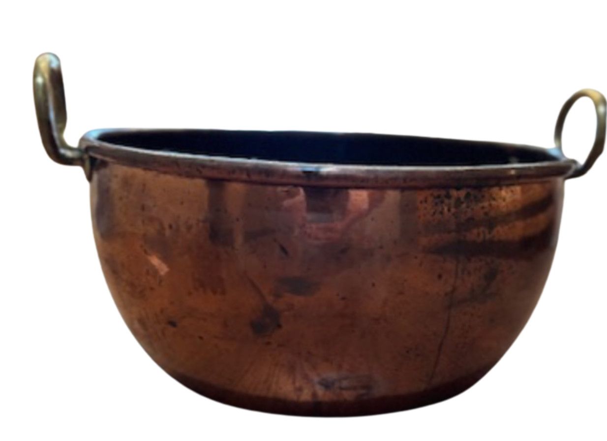 Antique Copper Pot w/ Brass Handles  | France 20th C