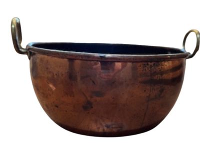 Antique Copper Pot w/ Brass Handles  | France 20th C