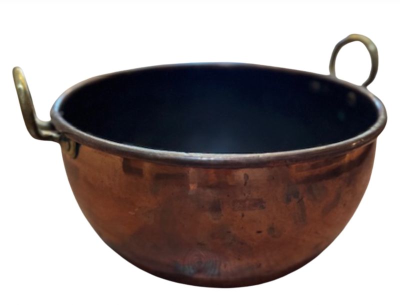 Antique Copper Pot w/ Brass Handles  | France 20th C