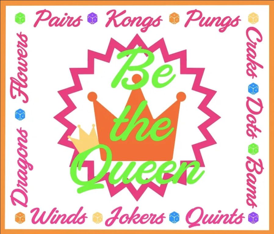 &#39;Be the Queen&#39; Mahjong Game Cards | Set of 4