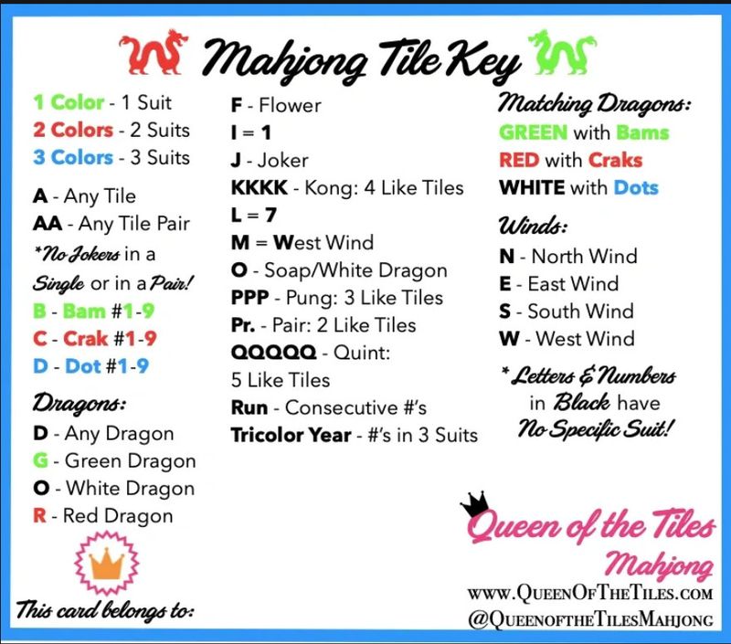 'Be the Queen' Mahjong Game Cards | Set of 4
