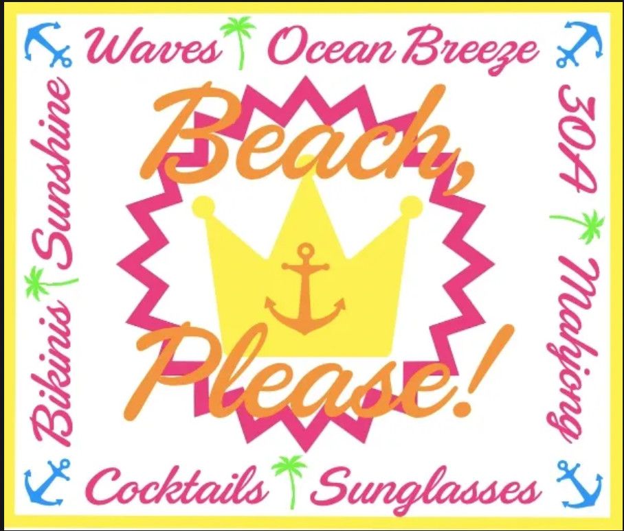 &#39;Beach Please&#39; Mahjong Game Cards | Set of 4