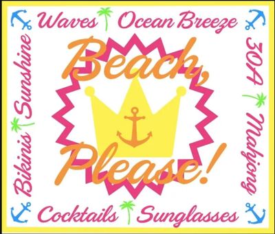 &#39;Beach Please&#39; Mahjong Game Cards | Set of 4