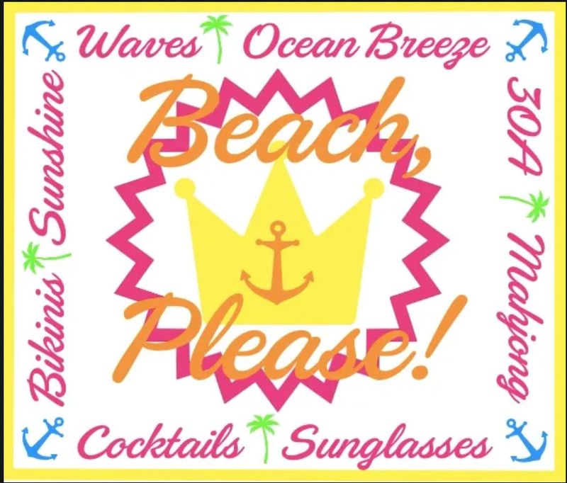 &#39;Beach Please&#39; Mahjong Game Cards | Set of 4