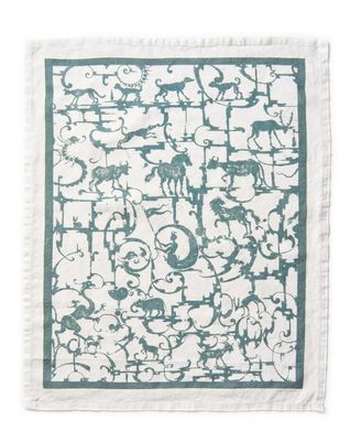 Blackwork Tea Towel | Moss