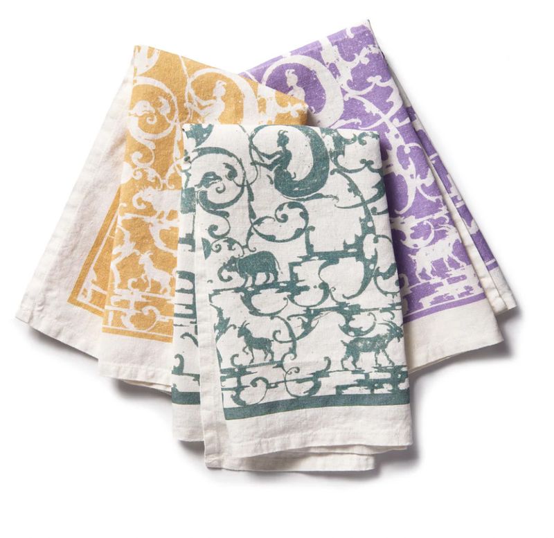 Blackwork Tea Towel | Moss