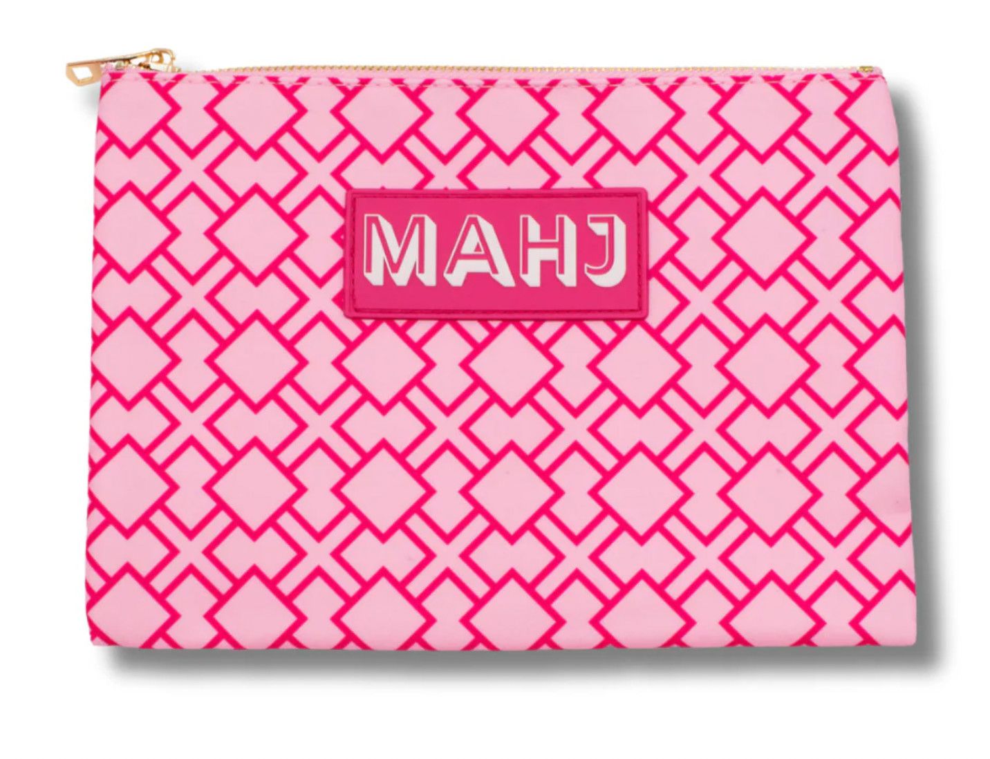 Premium Mahjong Card &amp; Accessory Bag | Geometric- Pink