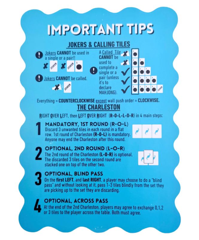 MAHJONG SHUFFLE CARD | Blue | Don't Let Friends Skip