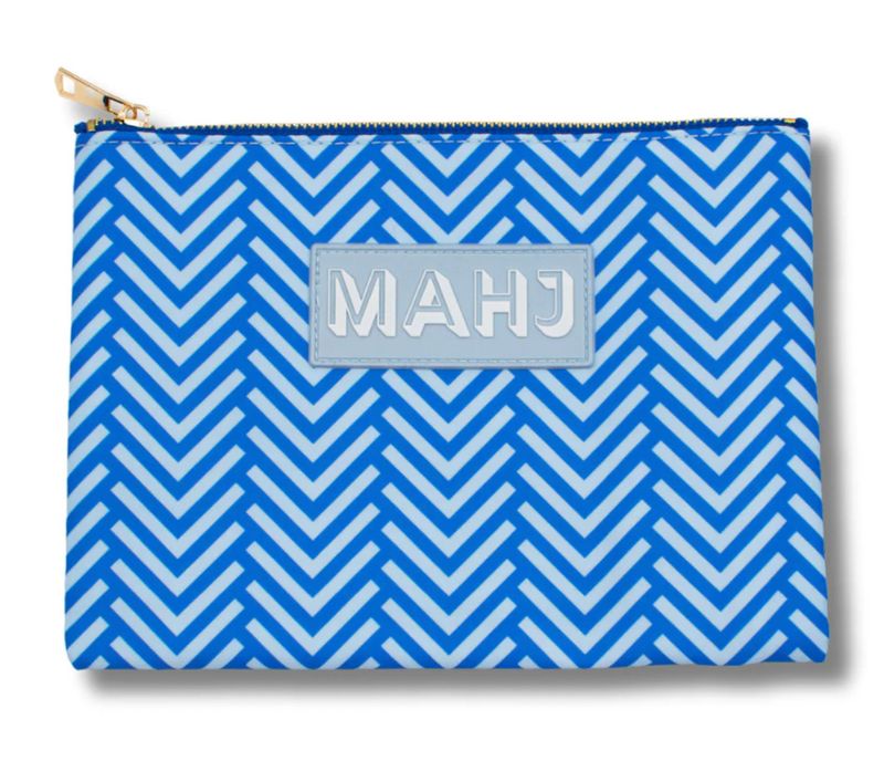 Premium Mahjong Card &amp; Accessory Bag | Arrows- Blue