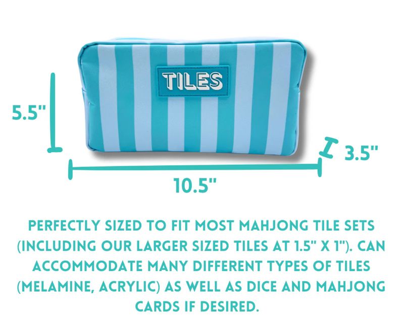 Premium Mahjong Tile Bag  | Arrows- Blue