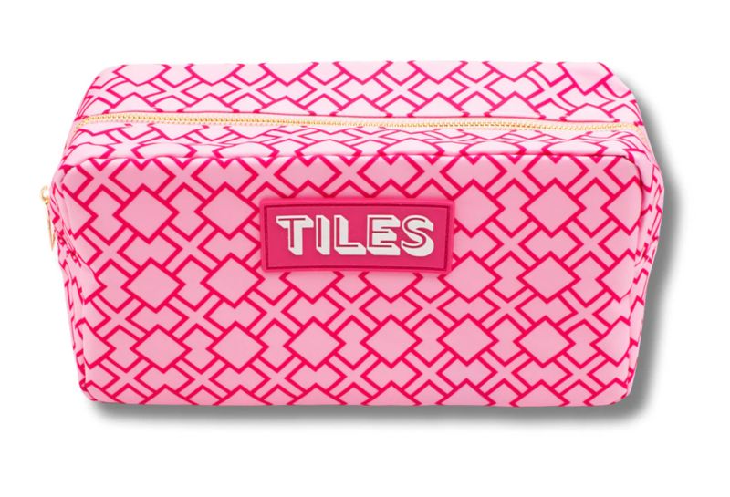 Premium Mahjong Tile Bag | Geometric- Pink