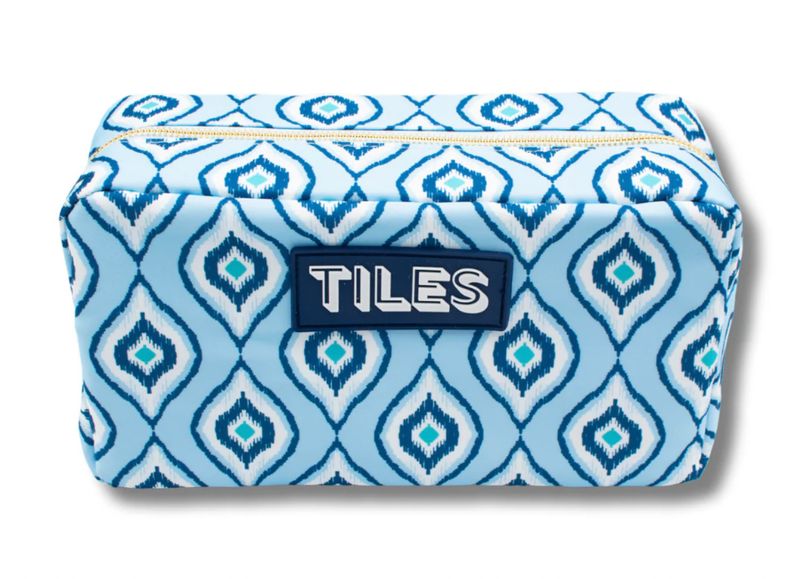 Premium Mahjong Tile Bag | IKAT- Blue