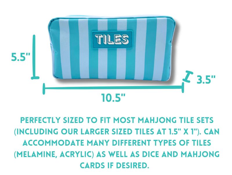 Premium Mahjong Tile Bag | IKAT- Blue