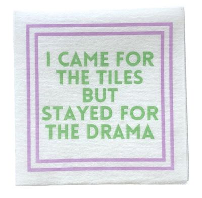Mahjong Cocktail Napkins | Came Tiles/Stayed Drama | 5&#39;&#39; x 5&#39;&#39; | 25 PACK