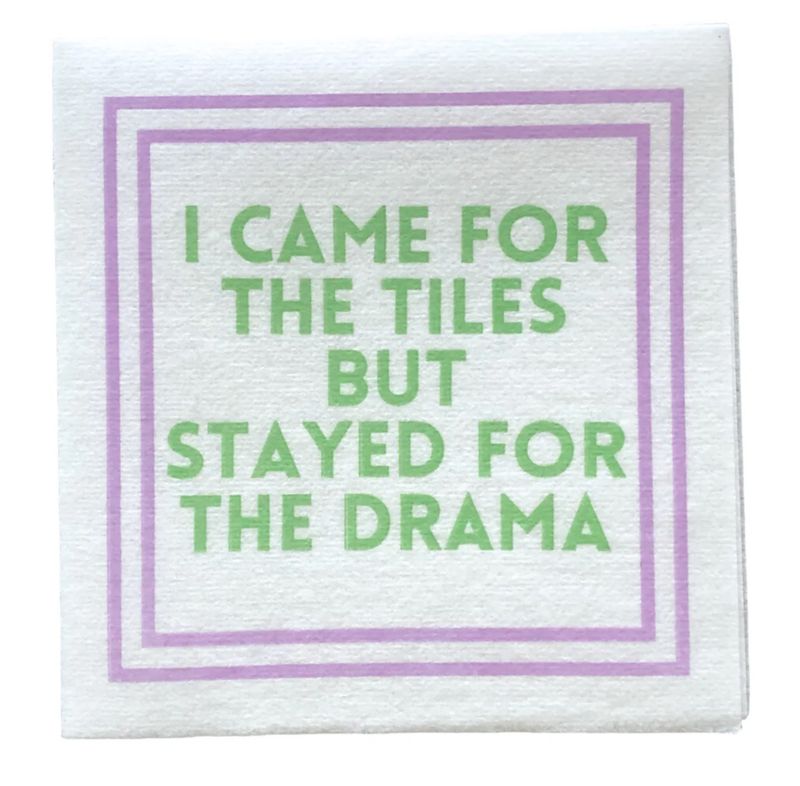 Mahjong Cocktail Napkins | Came Tiles/Stayed Drama | 5&#39;&#39; x 5&#39;&#39; | 25 PACK